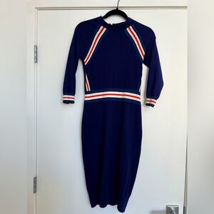Karen Millen Navy Blue Striped Women's Dress